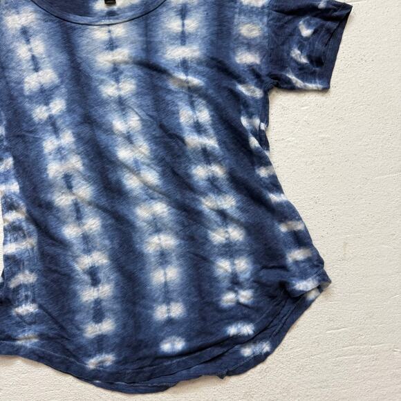 J.Crew Blue White Tie Dye Linen T-Shirt, Size Small - Picture 3 of 7